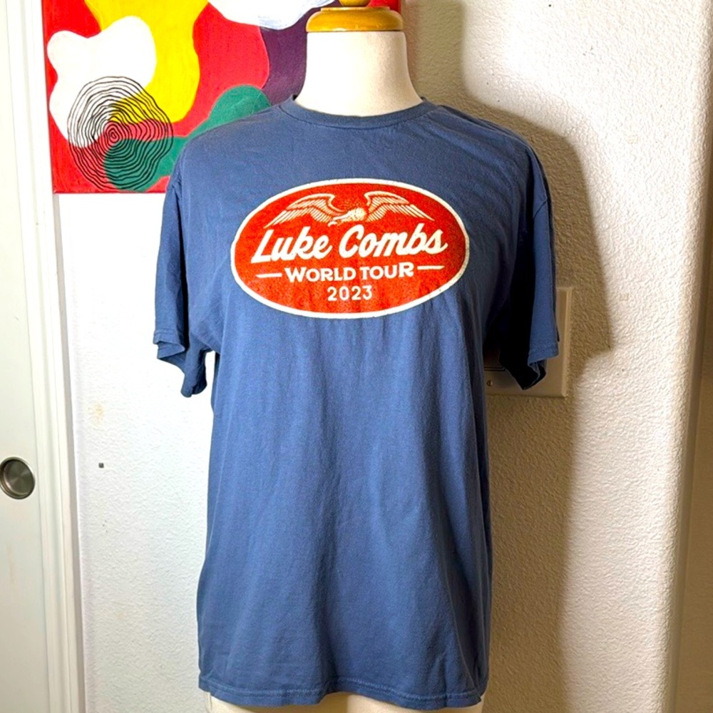 Blue Luke Combs World Tour 2023 T-Shirt